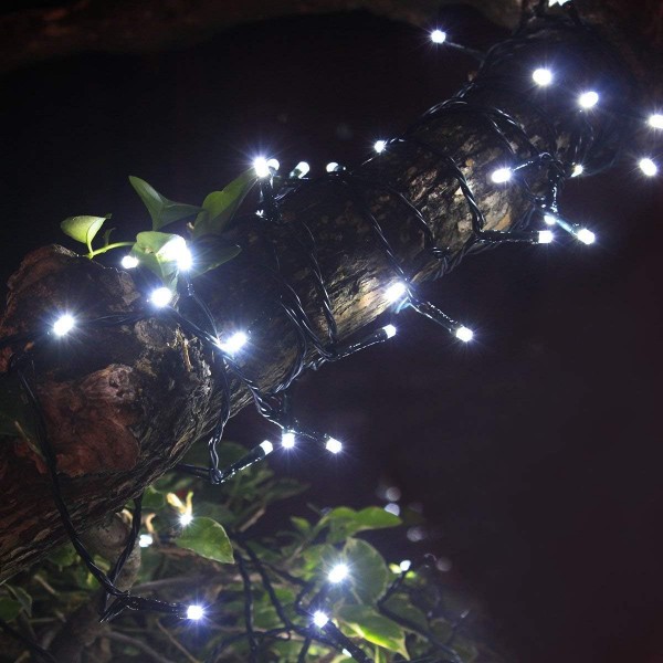 Tuokay Super Bright Plug in Fairy Lights with Memory Function, 22m 200 LED 크리스마스 조명, 크리스마스 트리 장식용 실내 스트링 조명, 정자 파티오 잔디 마당 울타리 웨딩 장식품 (흰