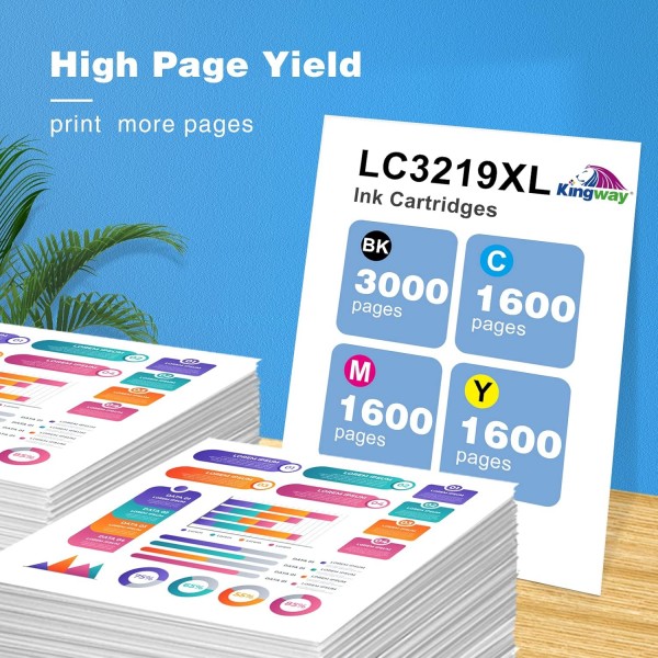 Kingway LC3219XL 잉크 카트리지 Brother LC3219XL LC3217 잉크 Brother MFC-J5330DW MFC-J5730DW MFC-J5930DW MFC-J6530DW MFC-J6930DW MFC-J6935DW MFC-J6935DW MFC-J6935D3 MFCW3