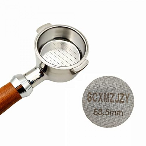 에스프레소 퍽 스크린 54mm 브레빌 커피 포터필터 퍽 스크린/에스프레소 포터필터 하부 샤워 스크린/재사용 가능한 접촉 스크린 1.7mm 두께 150μm 316 스테인레스 스틸(53.5