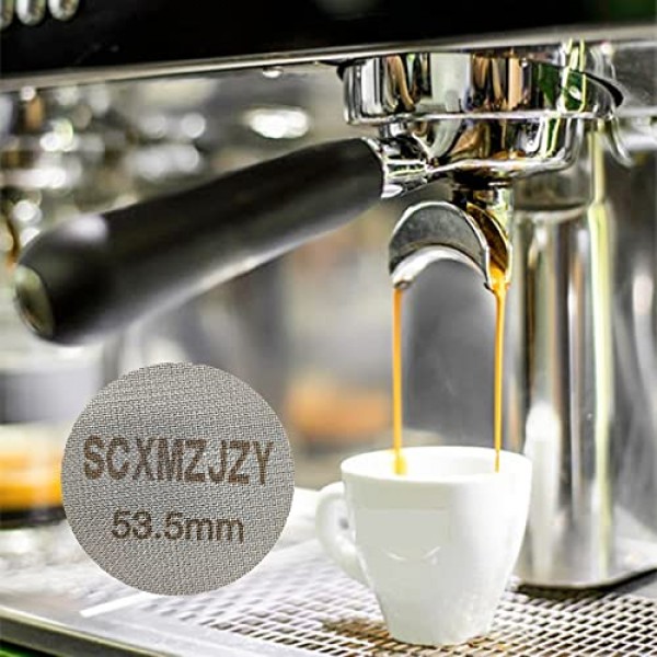 에스프레소 퍽 스크린 54mm 브레빌 커피 포터필터 퍽 스크린/에스프레소 포터필터 하부 샤워 스크린/재사용 가능한 접촉 스크린 1.7mm 두께 150μm 316 스테인레스 스틸(53.5
