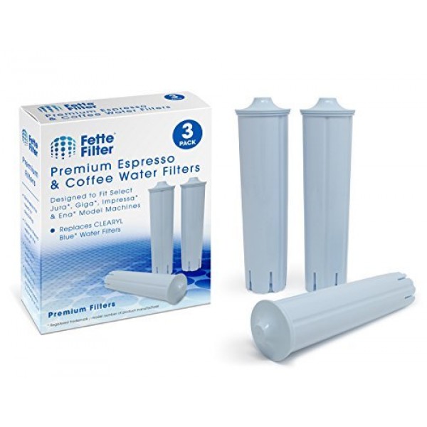 Fette 필터 - Jura Capresso Clearyl Blue 71445, 67879, ENA3, ENA5, J6, J9, J95와 호환되는 정수 필터입니다. 부품 번호 71445 또는 67879 - 3개 팩과 비교