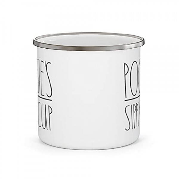 Poopsie's Sippy Cup 캠프파이어 커피 머그잔, 머그잔 선물 크리스마스, 생일 선물, Poopsie 캠핑 커피머그, 생일 크리스마스 야외 Poopsie를 위한 금속 에나멜 캠프파이어 컵 선