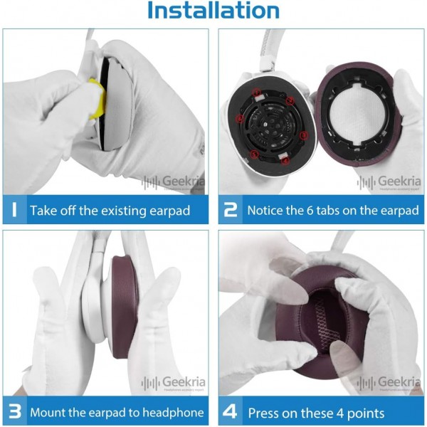 Geekria QuickFit 단백질 가죽 교체 용 이어 패드 JBLs LIVE 500BT 헤드폰, 이어 패드, 이어 패드 교체, 이어 커버, 이어 패드 수리 부품
