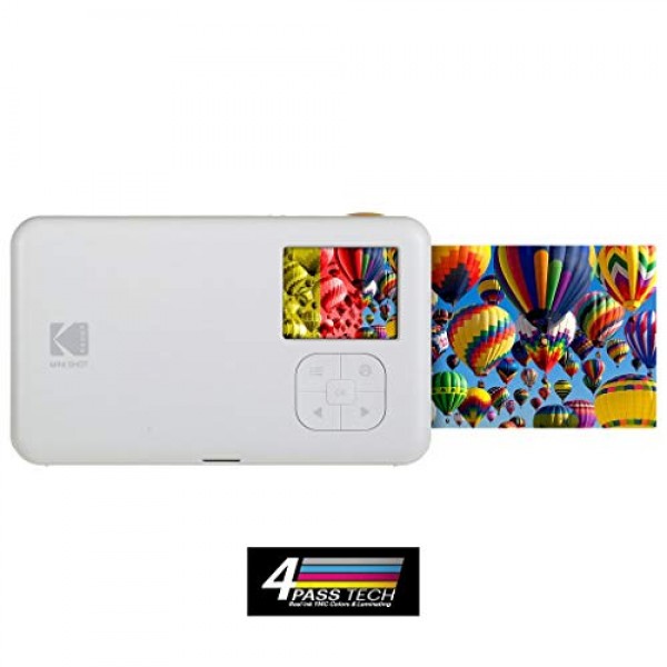 Kodak Mini Shot 무선 즉석 디지털 카메라 및 소셜 미디어 휴대용 포토 프린터, LCD 디스플레이, 프리미엄 품질 풀 컬러 인쇄, iOS 및 Android와 호환 가능(노란색)(KOD-MSY)