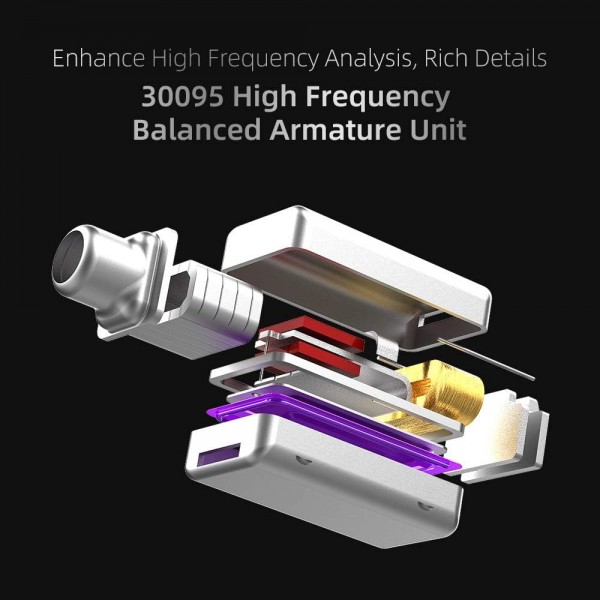 Linsoul KZ ZST X 1BA + 1DD 하이브리드 듀얼 드라이버 HiFi 인이어 이어폰, 은도금 분리형 2핀 케이블, 음악가용 Audiophile(마이크, 그린 포함), 마이크 그린 포함