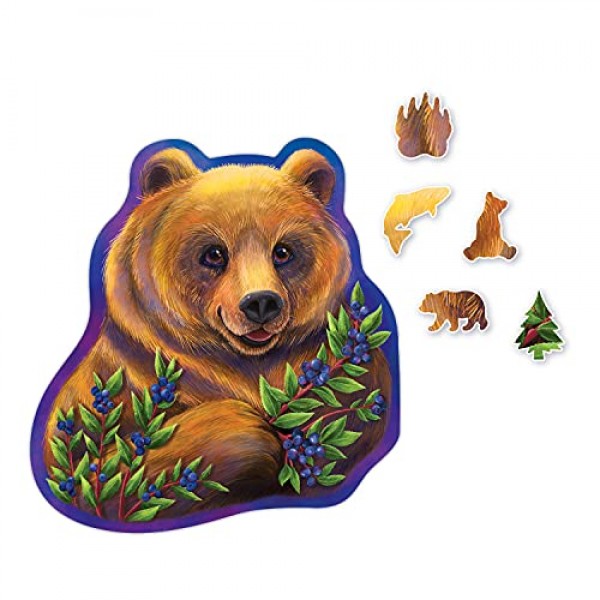 평화로운 왕국 곰 모양 퍼즐 – 7세 이상 어린이를 위한 257조각 퍼즐 – 재미있는 모양 퍼즐 조각 15개 포함 – 교실이나 가정용으로 적합