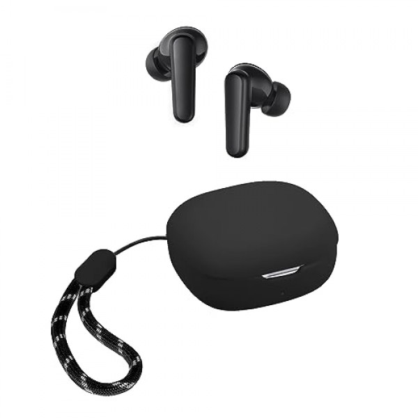 Anker P20i, p 20i의 Soundcore와 호환되는 Geekria 실리콘 케이스 커버 진정한 무선 이어버드, 보호용 이어폰 충전 포트 접근 가능, 전면 LED 표시(검은색)