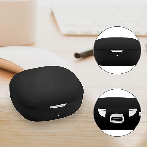 Anker P20i, p 20i의 Soundcore와 호환되는 Geekria 실리콘 케이스 커버 진정한 무선 이어버드, 보호용 이어폰 충전 포트 접근 가능, 전면 LED 표시(검은색)