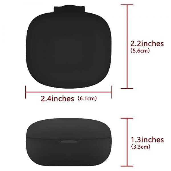 Anker P20i, p 20i의 Soundcore와 호환되는 Geekria 실리콘 케이스 커버 진정한 무선 이어버드, 보호용 이어폰 충전 포트 접근 가능, 전면 LED 표시(검은색)