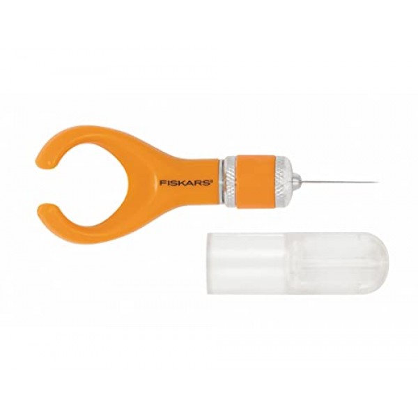 Fiskars 소프트그립 핑거팁 아트 나이프, 손가락 수공예 나이프/블레이드, 오른손잡이 및 왼손잡이용, 총 길이: 10,7 cm, 고급 강철/플라스틱, 주황색, 1024409