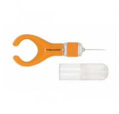 Fiskars 소프트그립 핑거팁 아트 나이프, 손가락 수공예 나이프/블레이드, 오른손잡이 및 왼손잡이용, 총 길이: 10,7 cm, 고급 강철/플라스틱, 주황색, 1024409