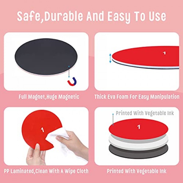 SpriteGru 175 Pcs 자기 무지개 분수 타일 원 및 스트립, 마커 2개, 유치원 초등학교를 위한 수학 학습 교육 도구…