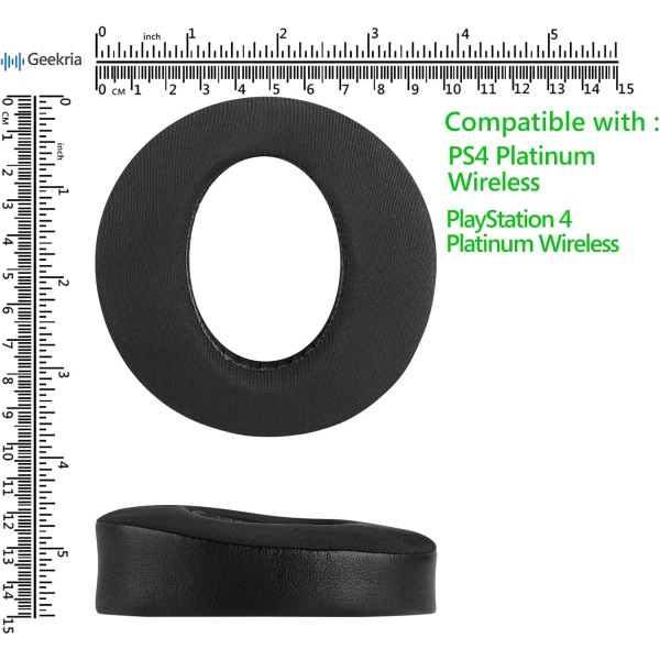 Geekria CECHYA-0090 Sony PlayStation Platinum 무선 헤드셋, PS4 Platinum Wireless(CECHYA-0090) 헤드폰 이어패드, 이어컵 수리용 스포츠 냉각 젤 교체용 이어패드(검은색)