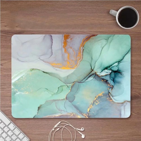 MacBook Pro 16 케이스와 호환되는 Fancity 케이스 2023 2022 2021 모델 A2780 A2485(M2 M1 Pro/Max 포함), MacBook Pro 16(Touch ID 포함)용 부드러운 하드 플라스틱 케이스, Marble Green Pro 16 A2780