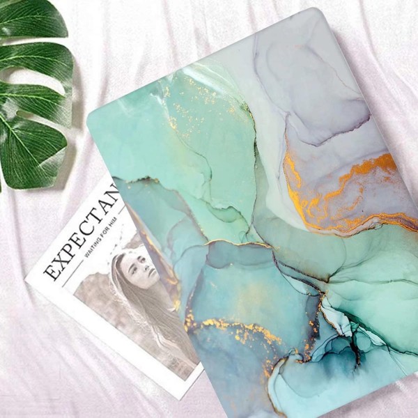 MacBook Pro 16 케이스와 호환되는 Fancity 케이스 2023 2022 2021 모델 A2780 A2485(M2 M1 Pro/Max 포함), MacBook Pro 16(Touch ID 포함)용 부드러운 하드 플라스틱 케이스, Marble Green Pro 16 A2780