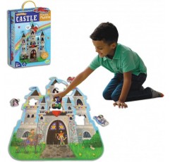 Peaceable Kingdom Shimmery Castle 바닥 퍼즐 – 5세 이상의 어린이를 위한 거대한 바닥 퍼즐 – 재미있는 모양의 퍼즐 조각 – 교실에 적합