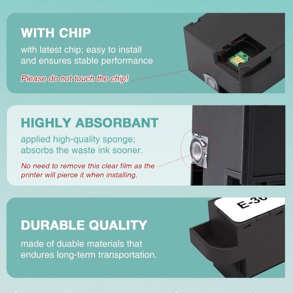 ATTA T3661 잉크 유지보수 상자, C13T366100 유지보수 탱크 XP-8500 XP-8505 XP-8600 XP-8605 XP-15000 XP-6000 XP-6001 XP-6005 XP-6100 XP-6105 XP-970 - 2팩