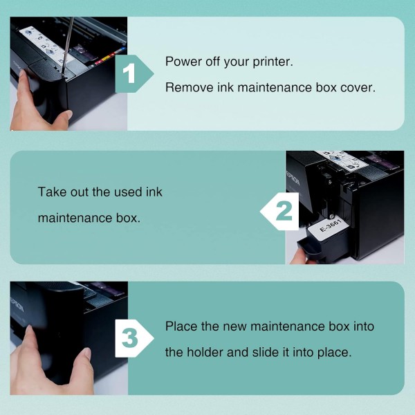 ATTA T3661 잉크 유지보수 상자, C13T366100 유지보수 탱크 XP-8500 XP-8505 XP-8600 XP-8605 XP-15000 XP-6000 XP-6001 XP-6005 XP-6100 XP-6105 XP-970 - 2팩