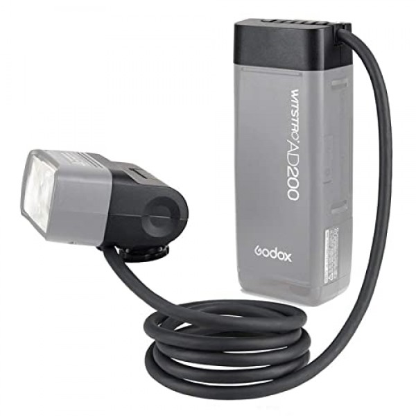 Godox AD200/ AD200Pro 포켓 플래시용 Godox EC200 연장 플래시 헤드 200W, 2M 연장 전원 케이블, AD200/ AD200Pro 베어 전구 헤드 및 스피드라이트 헤드와 함께 작동