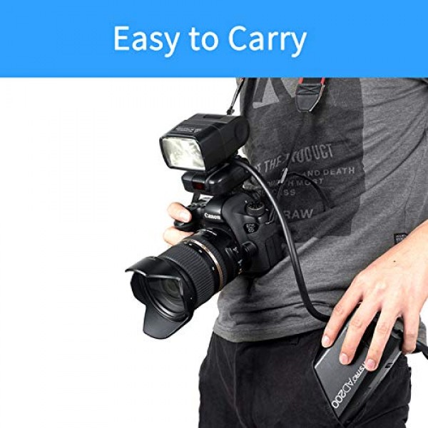 Godox AD200/ AD200Pro 포켓 플래시용 Godox EC200 연장 플래시 헤드 200W, 2M 연장 전원 케이블, AD200/ AD200Pro 베어 전구 헤드 및 스피드라이트 헤드와 함께 작동