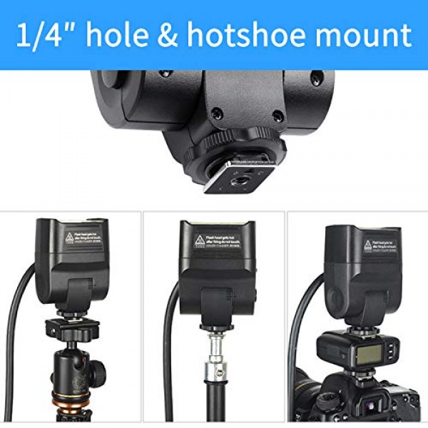 Godox AD200/ AD200Pro 포켓 플래시용 Godox EC200 연장 플래시 헤드 200W, 2M 연장 전원 케이블, AD200/ AD200Pro 베어 전구 헤드 및 스피드라이트 헤드와 함께 작동