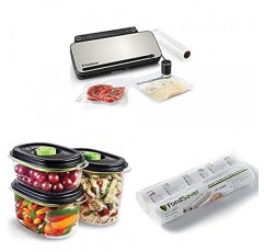 FoodSaver 식품용 다목적 진공 실러 시스템 VS3190X | 식품 진공 실러 | 3 x 보존 및 마리네이드 진공 용기 | 진공 롤 3개, 진공 백 4개, 진공 밀봉 백 4개