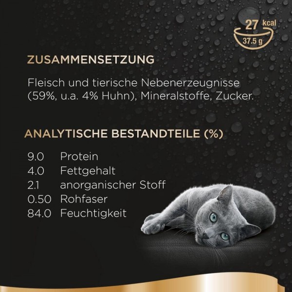 Sheba Perfect Portions 습식 고양이 사료 - 고양이용 고품질 습식 사료 48개 - 노블 치킨 파이 - 고양이 사료 - 8개들이(37.5g 8개 x 6개)