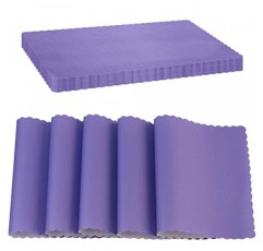 일회용 종이 플레이스매트, 부채꼴 가장자리가 있는 보라색 플레이스 매트, 휴일 웨딩 파티 용품 장식을 위한 내구성 있는 종이 플레이스매트, 9.75 X 14인치, 100팩 - Spar