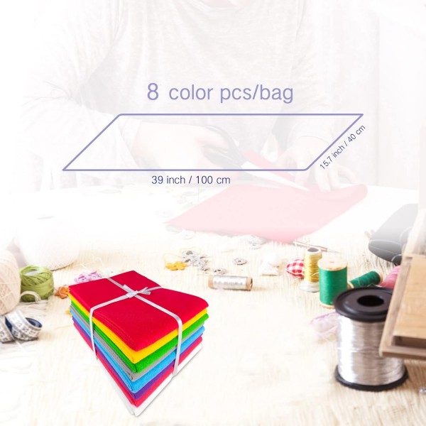 Jtnohx 소프트 크래프트 펠트 패브릭 시트 번들, 40x100cm 봉제용 다채로운 펠트 크래프트 펠트 패브릭, 파티 페스티벌 시리즈 장식용 펠트 러너(레드/옐로우/그린/그레이/