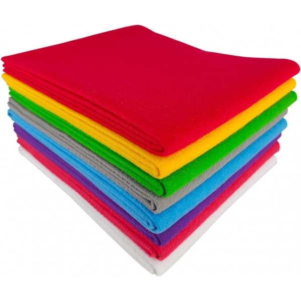 Jtnohx 소프트 크래프트 펠트 패브릭 시트 번들, 40x100cm 봉제용 다채로운 펠트 크래프트 펠트 패브릭, 파티 페스티벌 시리즈 장식용 펠트 러너(레드/옐로우/그린/그레이/