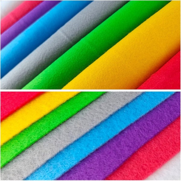 Jtnohx 소프트 크래프트 펠트 패브릭 시트 번들, 40x100cm 봉제용 다채로운 펠트 크래프트 펠트 패브릭, 파티 페스티벌 시리즈 장식용 펠트 러너(레드/옐로우/그린/그레이/