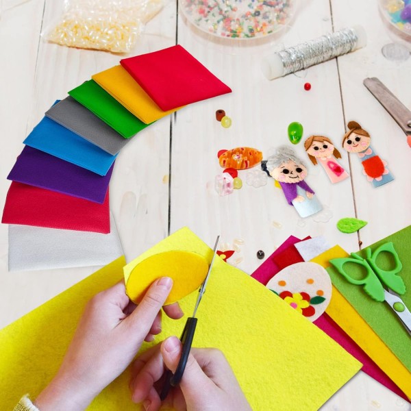 Jtnohx 소프트 크래프트 펠트 패브릭 시트 번들, 40x100cm 봉제용 다채로운 펠트 크래프트 펠트 패브릭, 파티 페스티벌 시리즈 장식용 펠트 러너(레드/옐로우/그린/그레이/