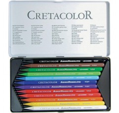 CRETACOLOR 아쿠아 모노리스 | 수채화 풀 리드 아티스트의 연필 | 12가지 색상