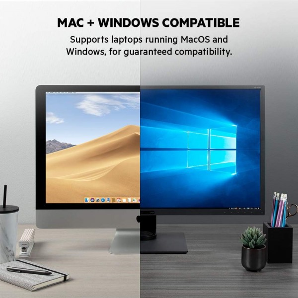 Belkin Thunderbolt 3 Dock Core w/ Thunderbolt 3 케이블(Mac 및 Windows용 Thunderbolt Dock) 듀얼 4K @60Hz, 40Gbps 전송 속도, 60W 업스트림 충전