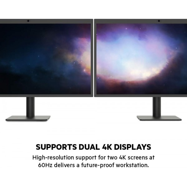 Belkin Thunderbolt 3 Dock Core w/ Thunderbolt 3 케이블(Mac 및 Windows용 Thunderbolt Dock) 듀얼 4K @60Hz, 40Gbps 전송 속도, 60W 업스트림 충전