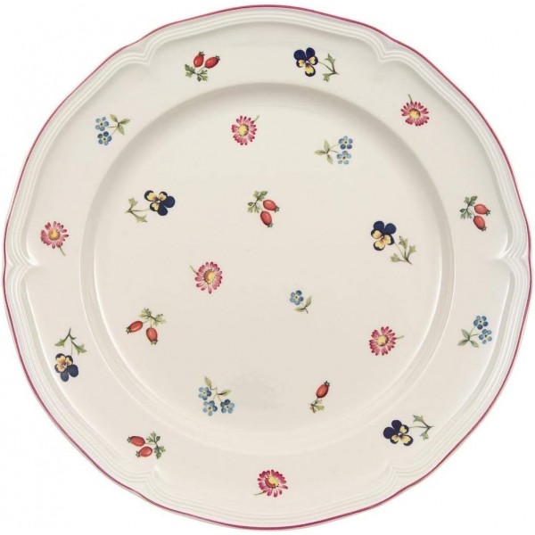 Villeroy & Boch Petite Fleur 디너 플레이트, 26cm, 프리미엄 도자기, 화이트/다채로운 26cm 플랫