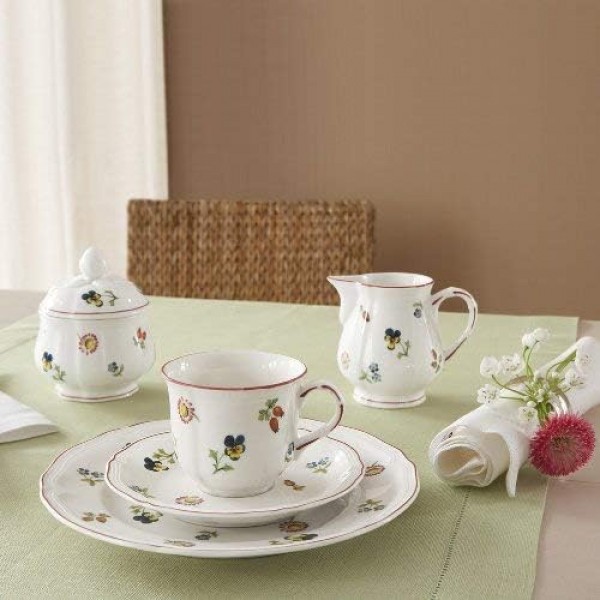 Villeroy & Boch Petite Fleur 디너 플레이트, 26cm, 프리미엄 도자기, 화이트/다채로운 26cm 플랫