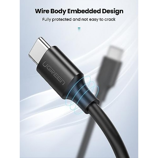 UGREEN 60W 3팩 USB C-USB C 케이블, Type C 고속 충전 케이블, iPhone 15/15 Plus/15 Pro, MacBook Pro 2022, Samsung Galaxy S24/S23/Z Fold/Z Flip, Google Pixel 7, Switch와 호환 가능 6.6FT