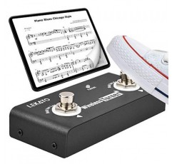 LEKATO 무선 페이지 터너, 태블릿용 블루투스 무선 페이지 터너 페달 휴대폰 풋 페달(버전 13.4 이상의 Android 및 IOS 시스템 지원) - LEKATO 루퍼 페달 튜너 전환용 외부 페달