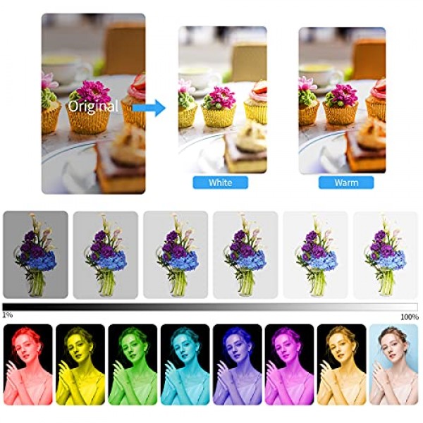 LUXCEO P100 LED 비디오 조명 RGB 미니 LED 조명, 사진용 휴대용 라이트 바, Tiktok YouTube 비디오 녹화 스튜디오, CRI 95+, TLCI 99+, 2000 mAh, 3000/6000 K