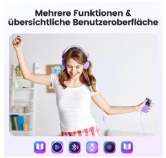 AGPTEK MP3 플레이어 Bluetooth 5.3, 2.4인치 TFT 컬러 스크린, 이어폰, 스피커, 터치 버튼, FM 라디오, 전자책, 녹음, TF-128GB 지원, 32GB HiFi 사운드 뮤직 플레이어, 퍼플 32GB 퍼플