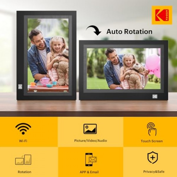 KODAK WiFi 디지털 사진 프레임, 11.6인치 1920  1080 IPS FHD 터치스크린 디지털 사진 프레임, 32GB 저장 공간, 사진 또는 비디오 공유를 위한 간편한 설정, 가족 및 친구를 위한 