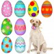 개를위한 Threan 8 Pcs 부활절 장난감 부활절 달걀 끽끽 거리는 봉제 부활절 달걀과 개 장난감 개 삐걱 ​​거리는 장난감 중소형 개를위한 봉제 인형 부활절 선물 강아