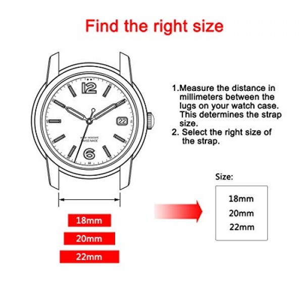 시계 스트랩, 부드러운 실리콘 퀵 릴리스 시계 밴드, 스테인레스 스틸 버클, 색상 및 너비 선택, 18mm, 20mm, 22mm, 부드럽고 매끄러운 고무 시계 밴드