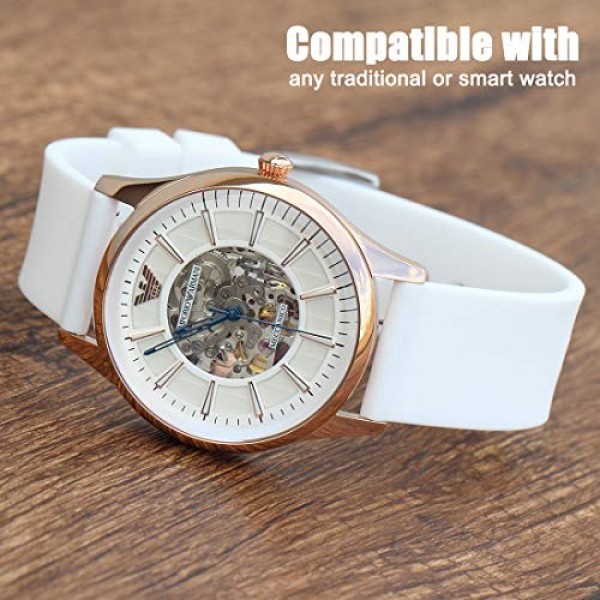 시계 스트랩, 부드러운 실리콘 퀵 릴리스 시계 밴드, 스테인레스 스틸 버클, 색상 및 너비 선택, 18mm, 20mm, 22mm, 부드럽고 매끄러운 고무 시계 밴드