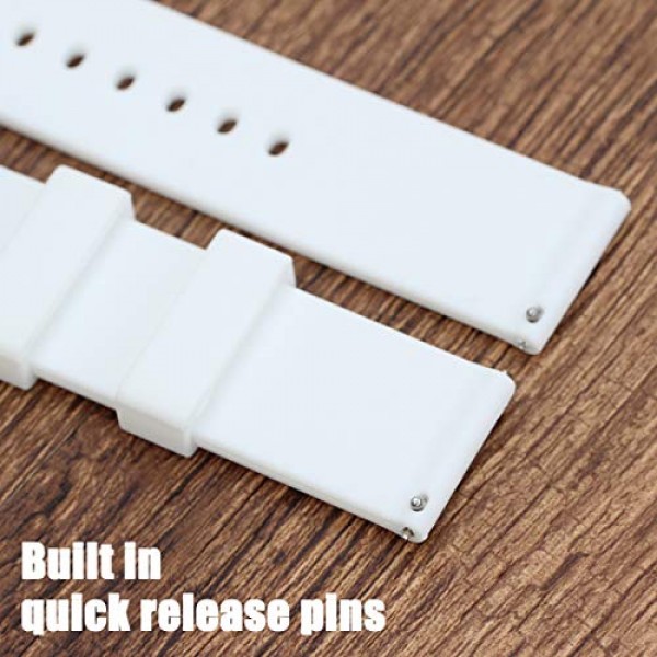 시계 스트랩, 부드러운 실리콘 퀵 릴리스 시계 밴드, 스테인레스 스틸 버클, 색상 및 너비 선택, 18mm, 20mm, 22mm, 부드럽고 매끄러운 고무 시계 밴드