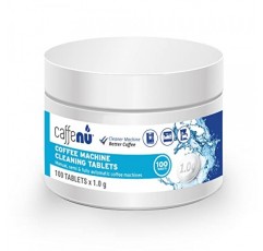 카페누 | 커피 머신 클리너 정제 | 100 x 0.03온스 정제 | 100잔마다 사용되는 커피머신 세척제 | 자동, 필터 및 에스프레소 머신 청소 정제 | 스케일 제거와 함께 사용