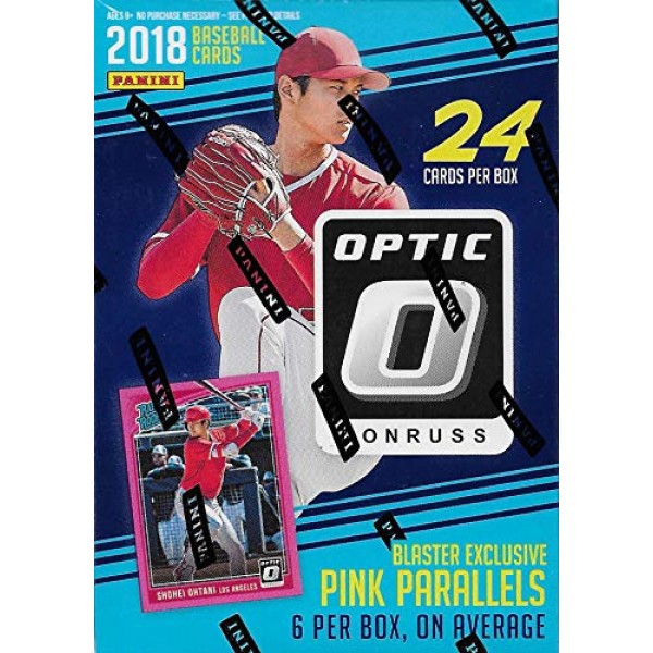 2018 돈러스 OPTIC 야구 시리즈 미개봉 블래스터 팩 팩, 독점 핑크 병렬 카드 6장, 오타니 쇼헤이 신인, 사인 등을 얻을 수 있는 기회