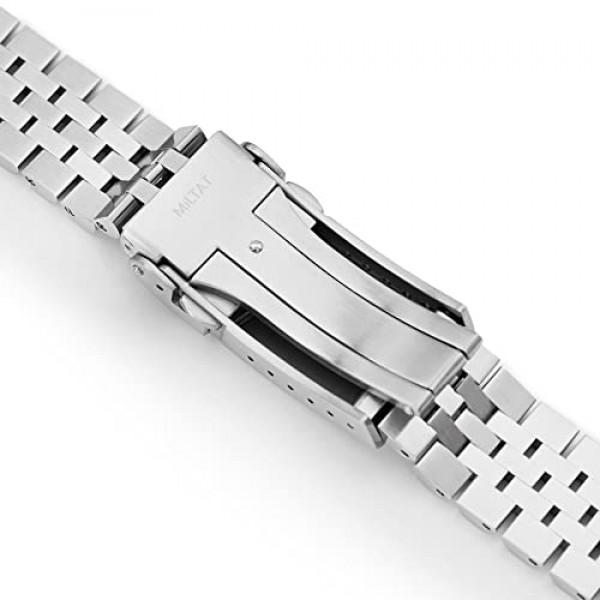 Seiko Alpinist SARB017, Super-Jub II 316L 스테인리스 스틸 브러시드 V-클라스프와 호환되는 MiLTAT 20mm 시계 밴드