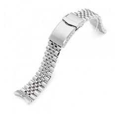 Seiko Alpinist SARB017, Super-Jub II 316L 스테인리스 스틸 브러시드 V-클라스프와 호환되는 MiLTAT 20mm 시계 밴드